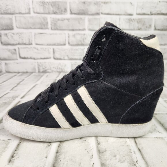 Adidas Basket Profi Hi Women's Sz 9 Black Hidden Wedge Heel Sneaker Shoe G95650 - Picture 7 of 10